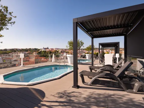 Terrace at Hotel Vila Galé Ópera, in Lisbon, with CDECK® composite decking in Chocolate