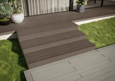 Nez de marche — terrasse composite CDECK, coloris Chocolat
