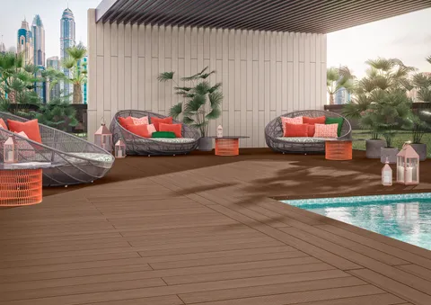 Terrasse composite CDECK — Jardin & abords, coloris Bois Rouge