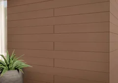 CWALL® façade cladding in Redwood: close-up of the boards on the wall