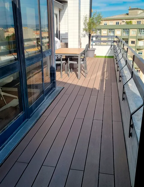 Terrasse composite CDECK — Balcon & petits espaces, coloris Bois Rouge