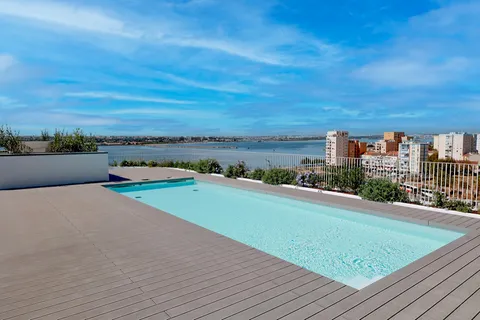 Terrasse composite CDECK — Tour de piscine, coloris Gris