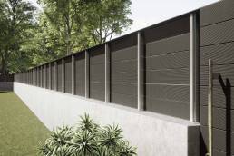 Veda&ccedil;&atilde;o exterior em comp&oacute;sito CFENCE na cor Negro em moradia