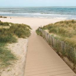 CDECK Original composite decking in Beech Beige on a walkway