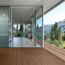 CDECK Original composite decking in Redwood on a balcony 