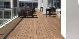 CDECK Original composite decking in Redwood on a commercial balcony