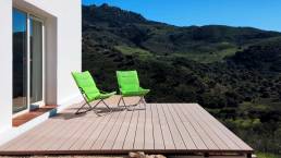 CDECK composite decking in Rose Beige on a terrace