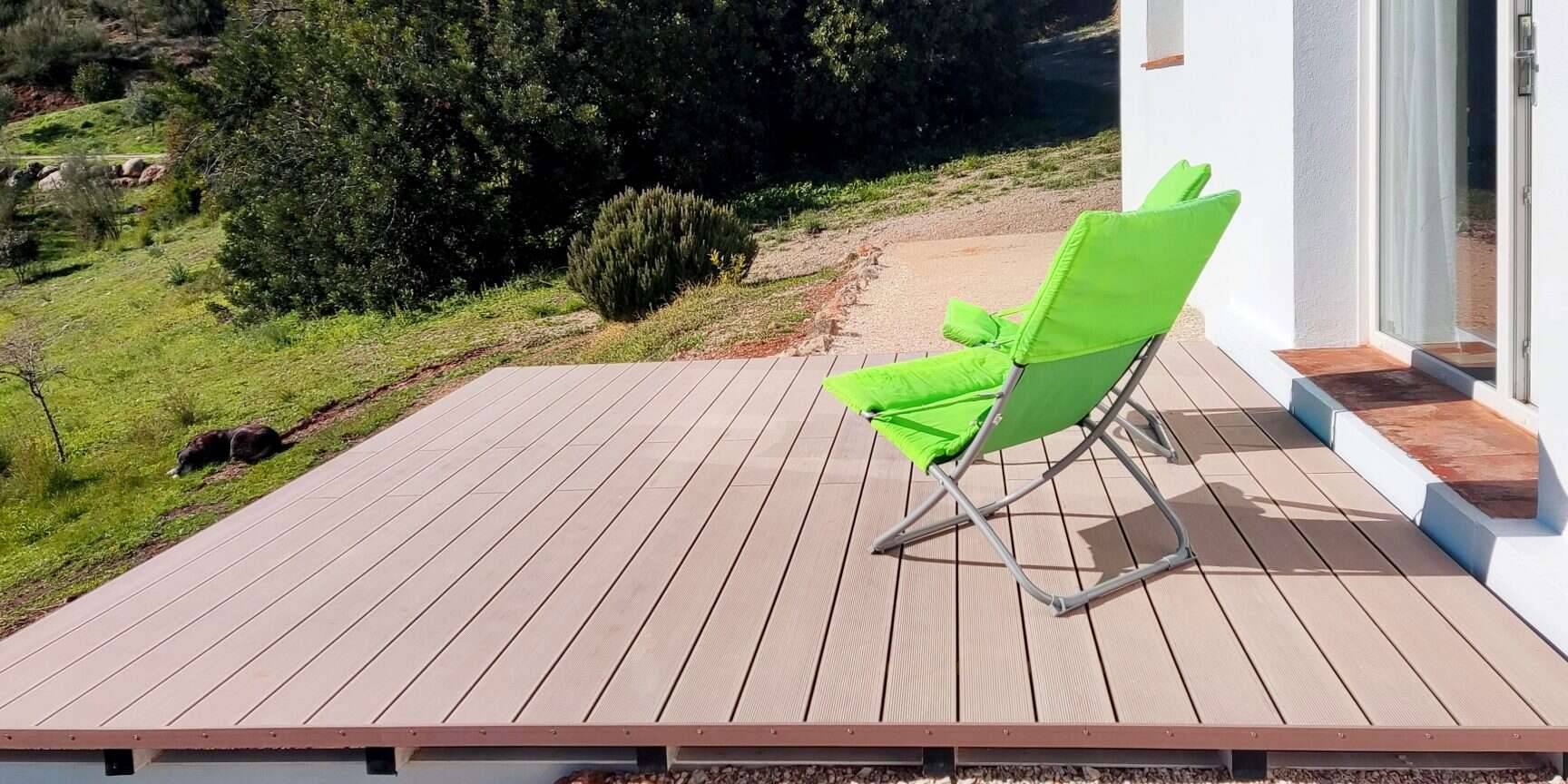 CDECK composite decking in Rose Beige on a terrace