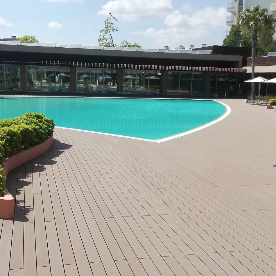 CDECK Composite Decking at the pool of Aqualuz Troia by The Editory