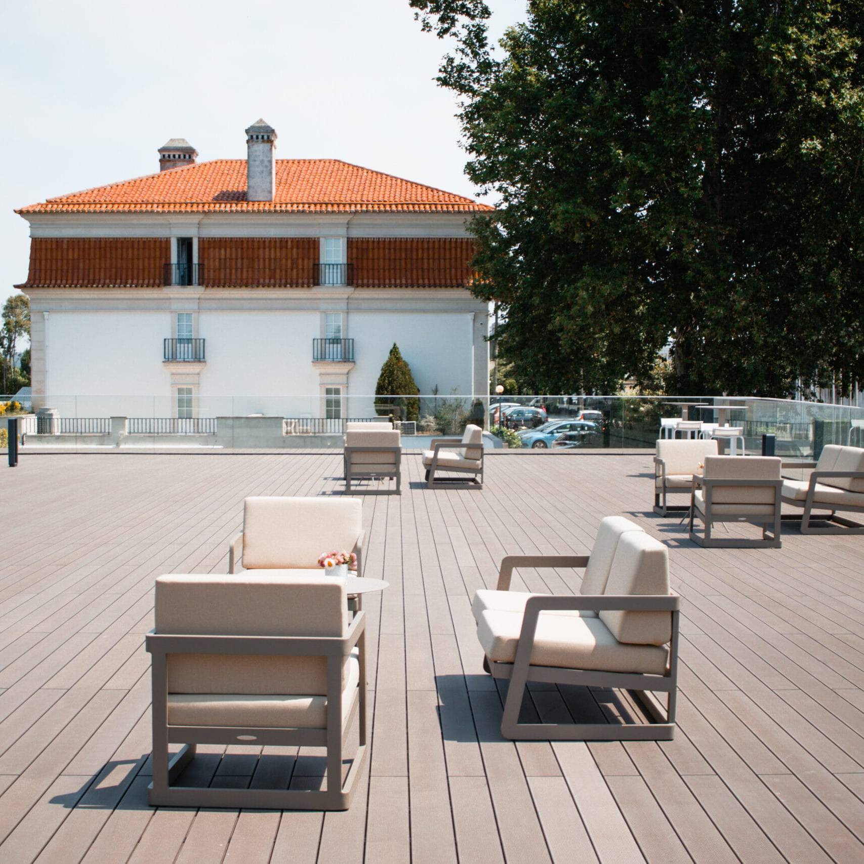 CDECK Composite Decking on the terrace of Conímbriga Hotel do Paço