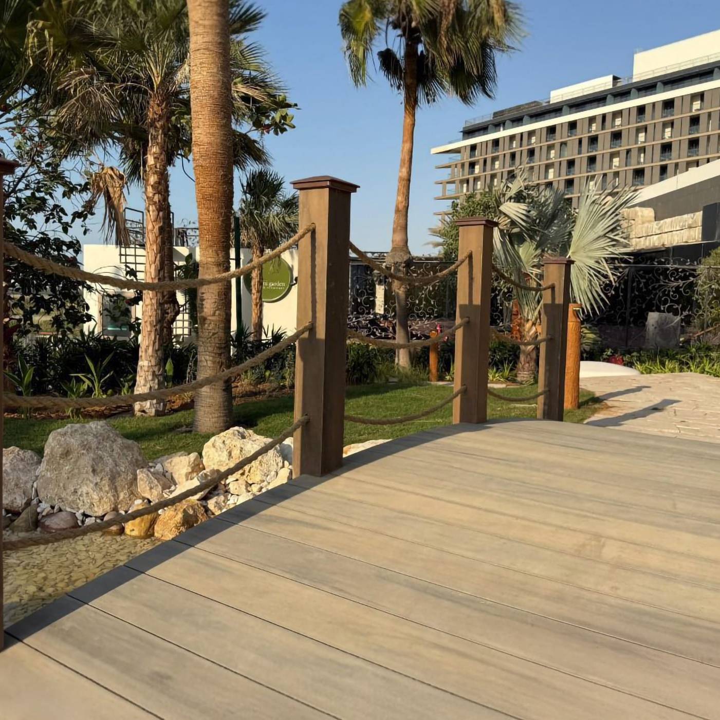 CDECK Composite Decking on the boardwalk at Crowne Plaza & Radisson Blu Hotel, UAE