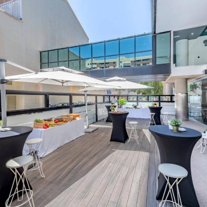 CDECK Composite Decking at the bar of Eurostars Málaga, Spain