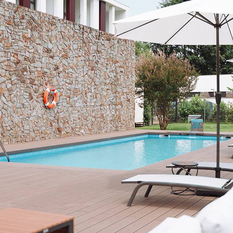 CDECK Composite Decking at the pool in Hotel Parque Serra da Lousã