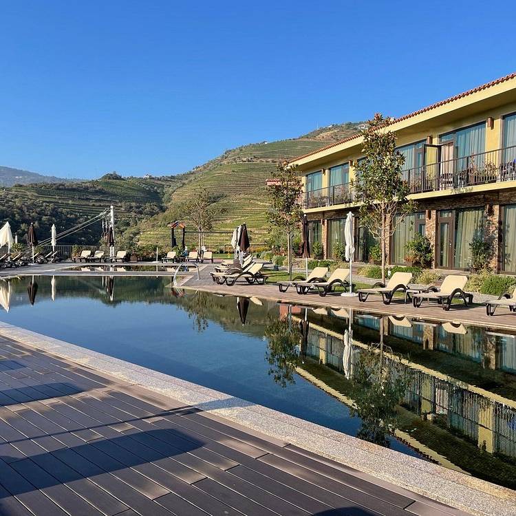 Composite decking in the pool area at Vila Galé Douro Vineyards Hotel