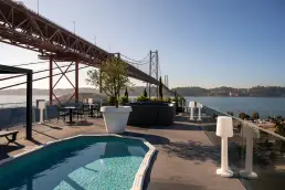 Composite decking in the outdoor area of Vila Galé Ópera Hotel