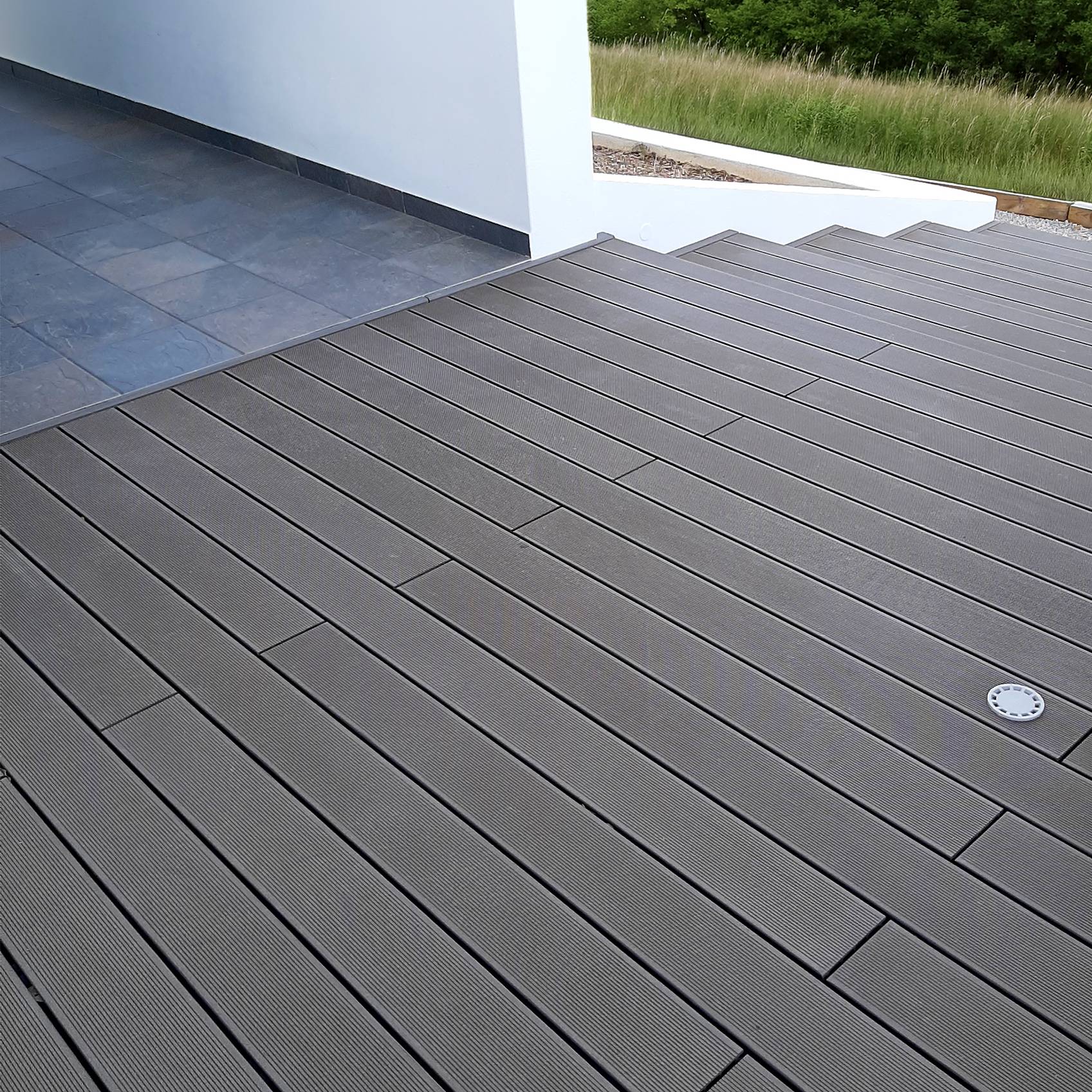 CDECK composite decking in Chocolate in an outdoor space 