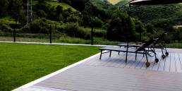 CDECK composite decking in black colour in garden
