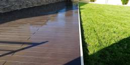 CDECK Original composite decking in chocolate colour in garden