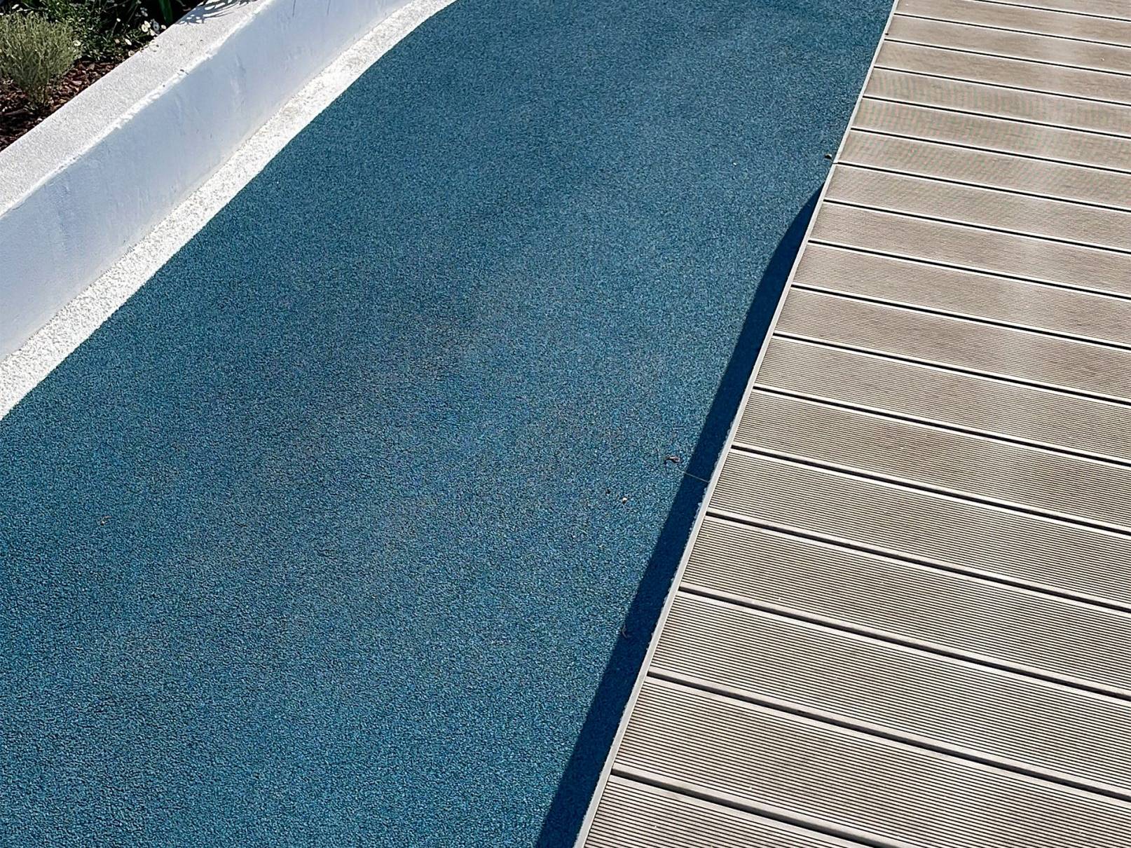 CDECK composite decking installed on a rooftop at Nooba (Setúbal)