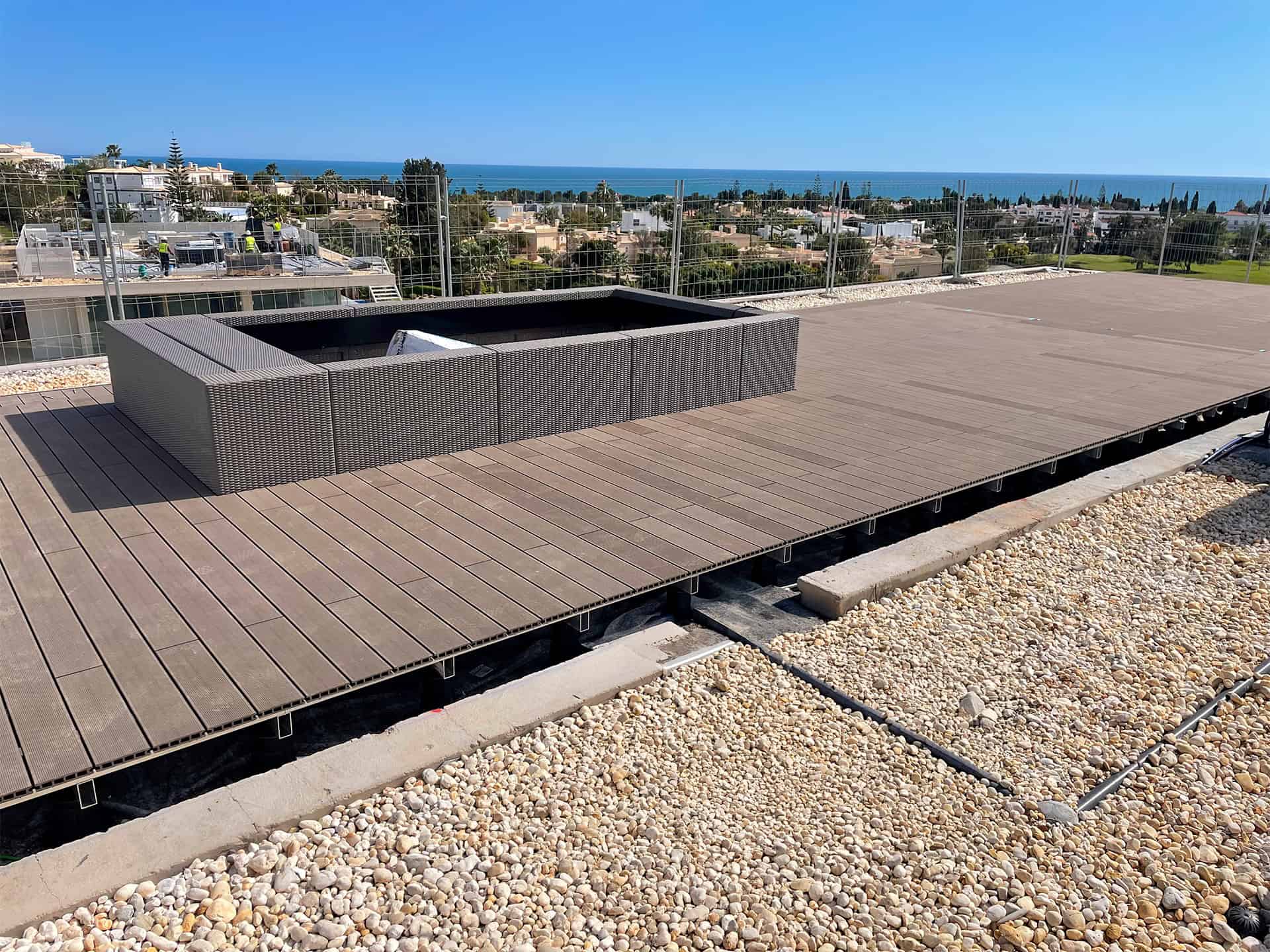 Installation of CDECK composite decking at Nomad Bay (Algarve)