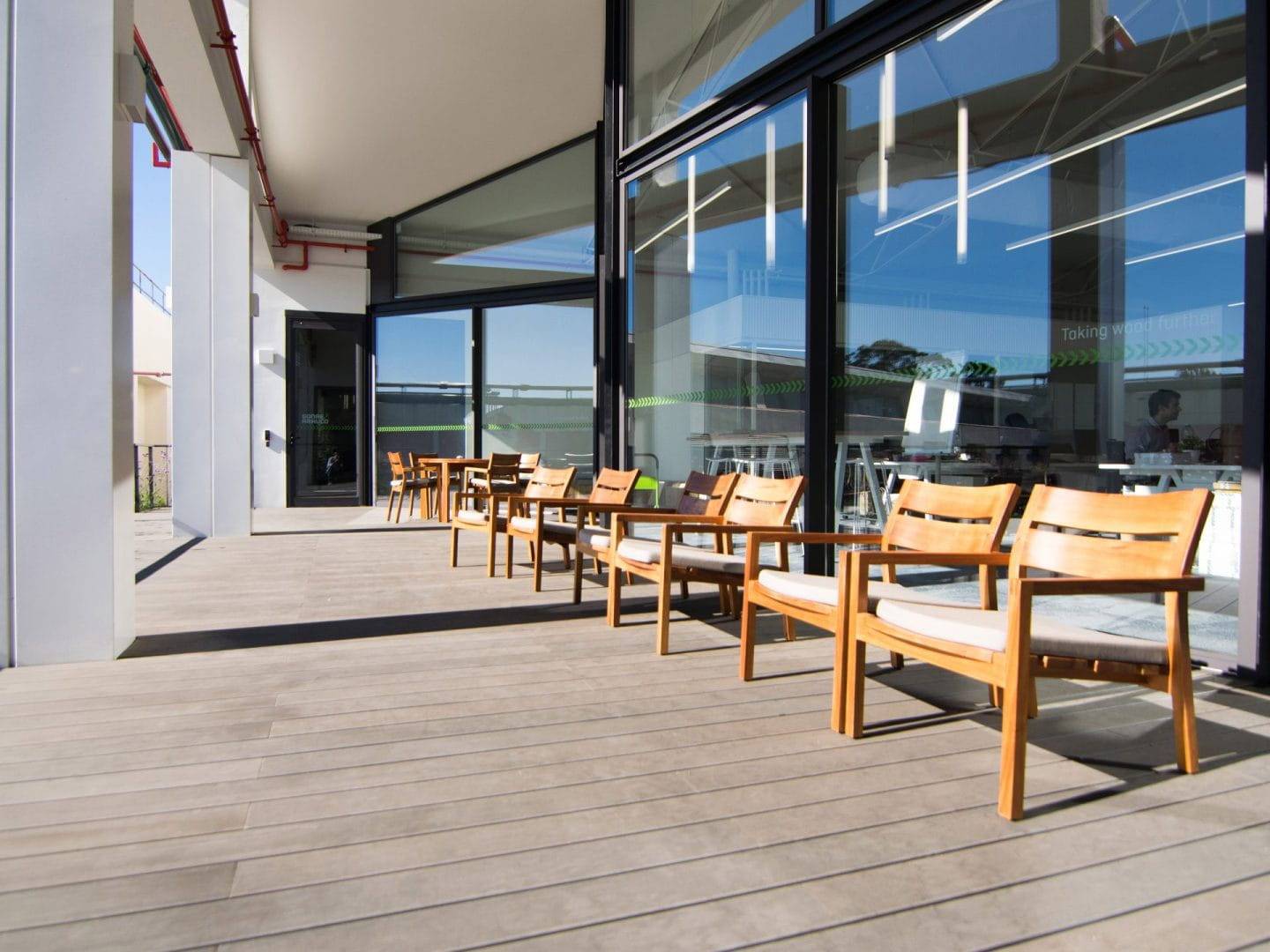 CDECK composite decking installed at the Sonae building in Porto