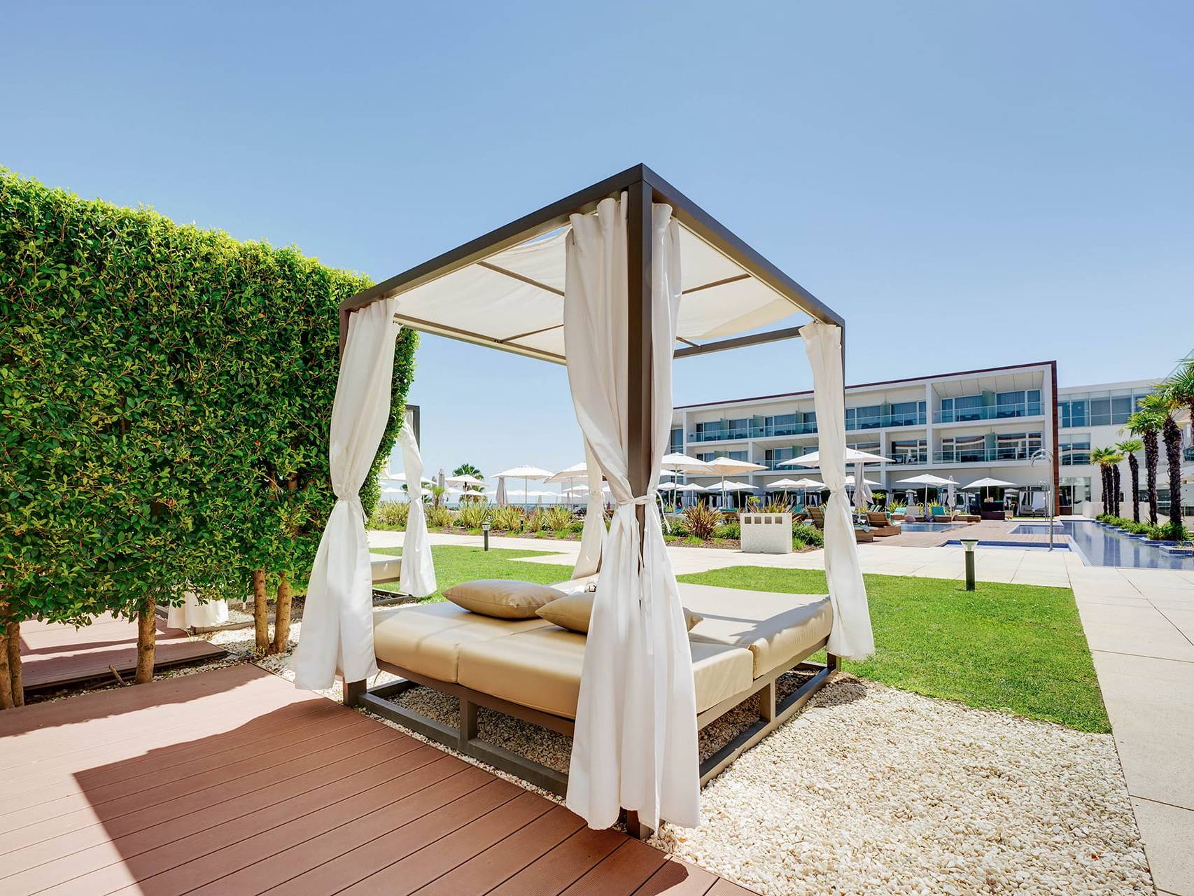 CDECK composite decking installed around the pool area at Iberostar Selection Lagos Algarve