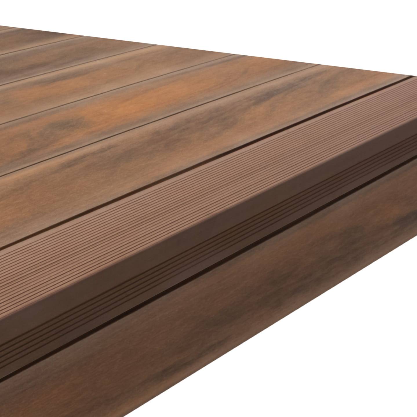 CDECK WUUDE composite decking in American Walnut color with step
