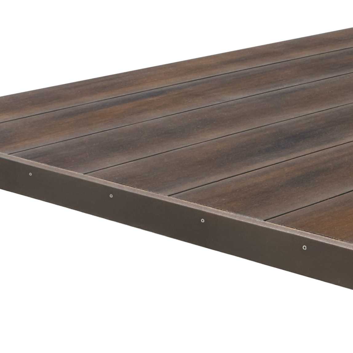 Deck Compósito CDECK WUUDE na cor Dark Walnut com fecho perpendicular 46mm