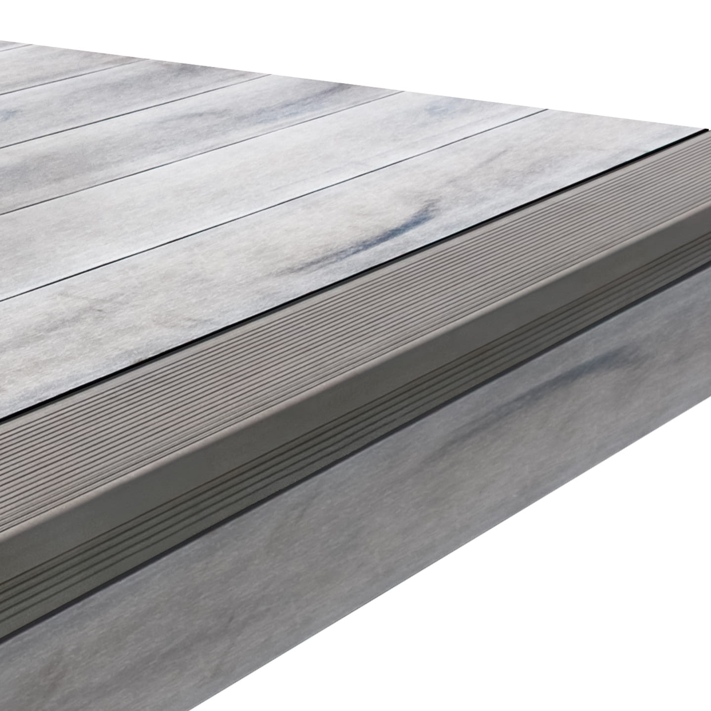 Deck Compósito CDECK WUUDE na cor Nordic Oak com degrau