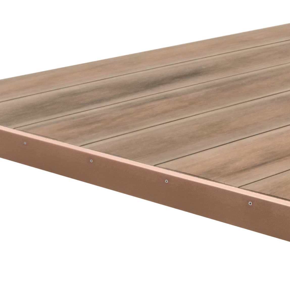 Deck Compósito CDECK WUUDE na cor Soft Oak com fecho perpendicular46mm