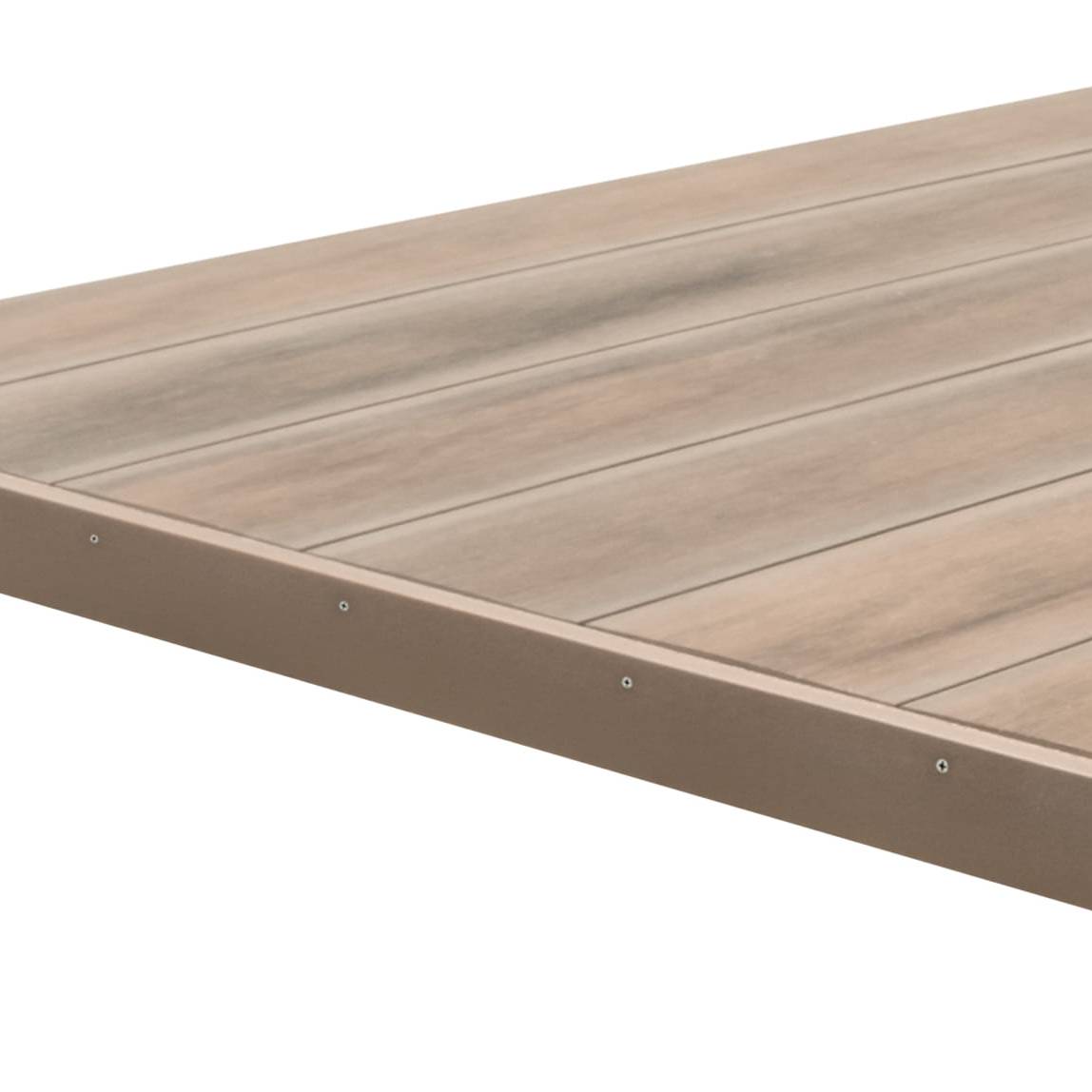 Deck Compósito CDECK WUUDE na cor Soft Oak com fecho perpendicular 46mm